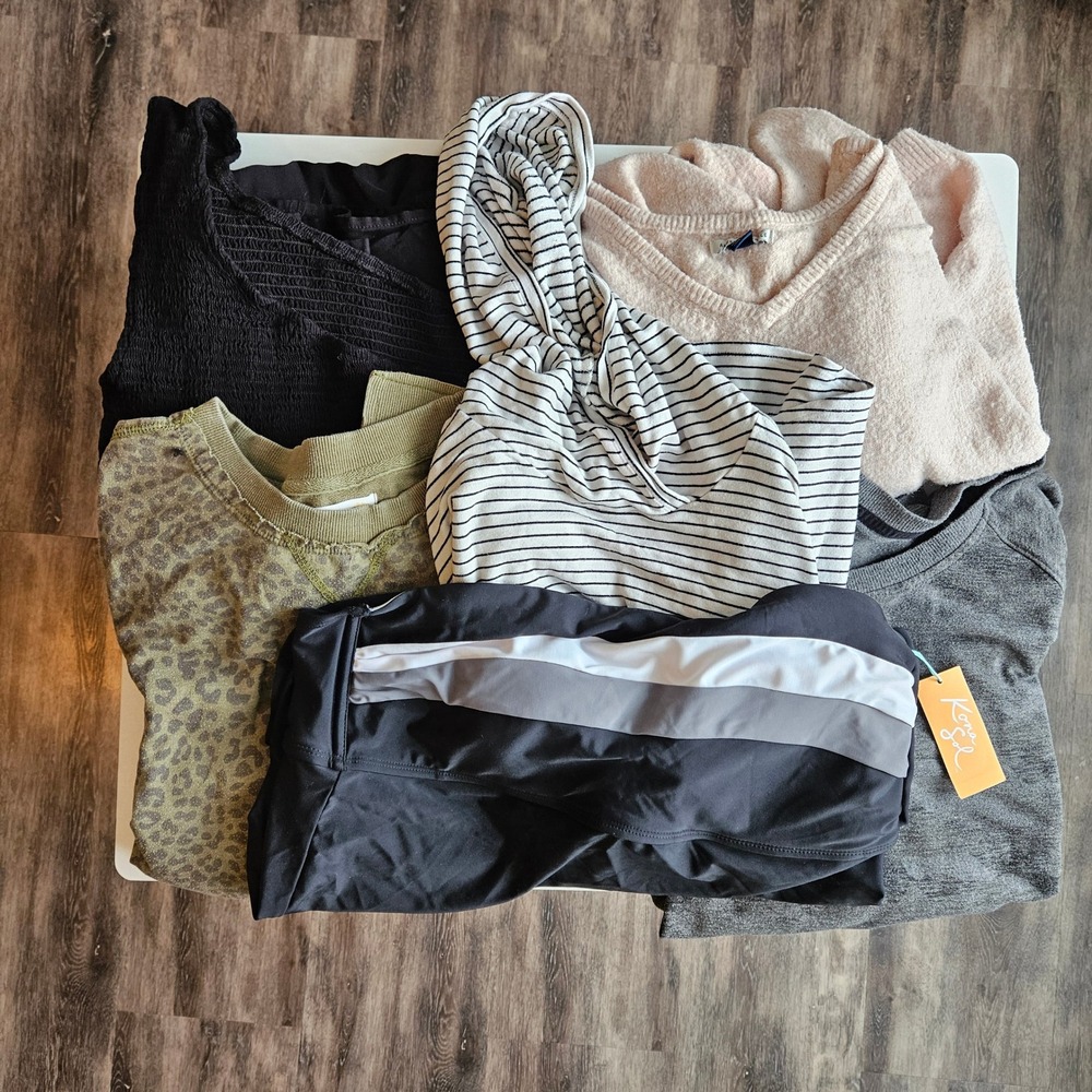 Lot of 6 Women's XL Tops Dress Swimsuit Pullover Sweater